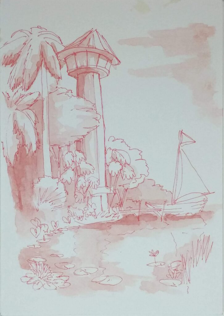 Postcard Sketches 01, Plate 01, original sketch
